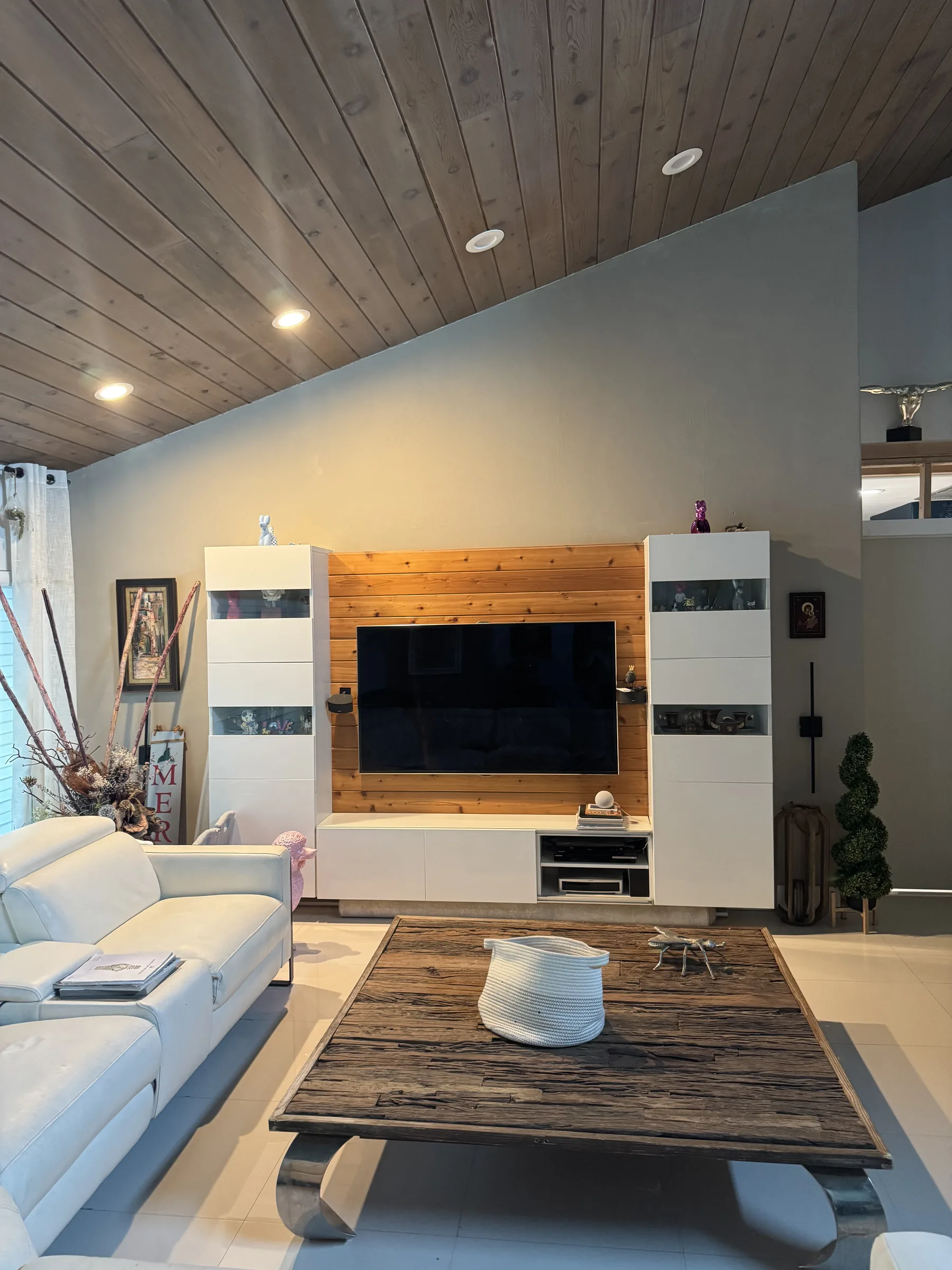 The living room inside the Pawmetto suite